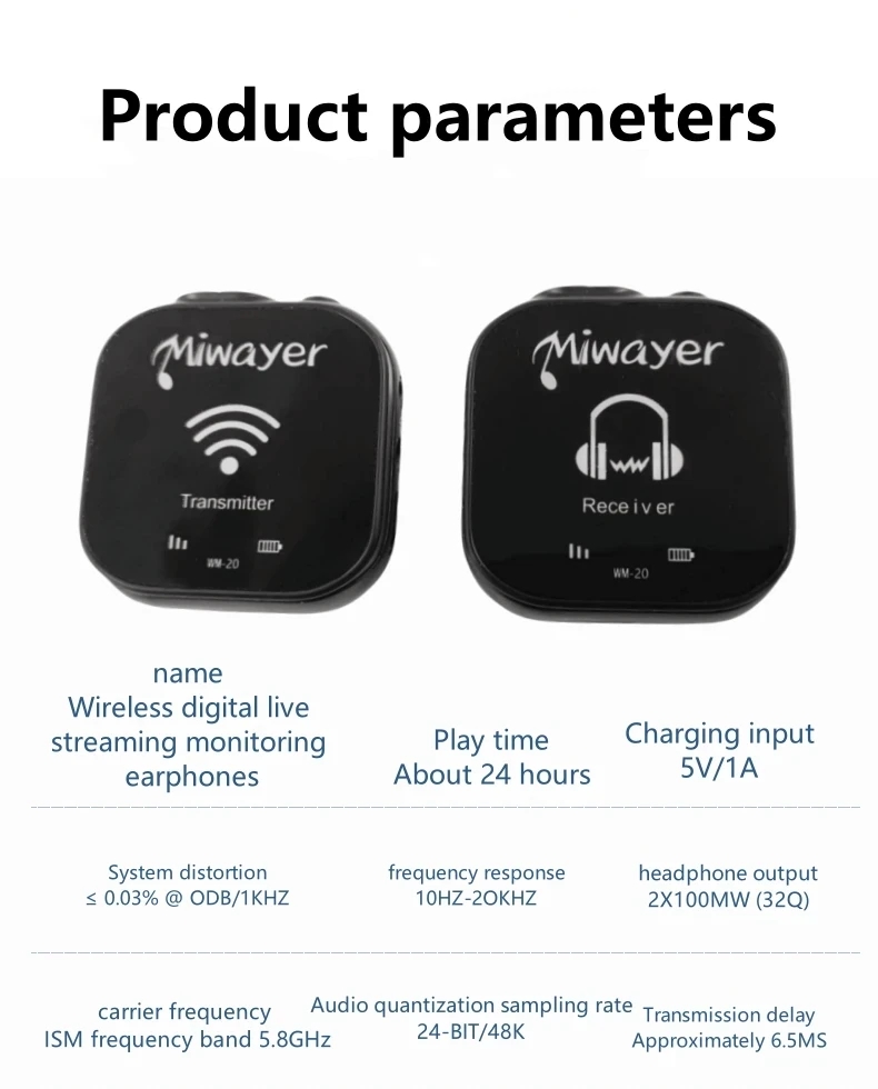 Miwayer WM-20 5.8G Wireless In - đánh giá và giá In Ear Monitor Iem