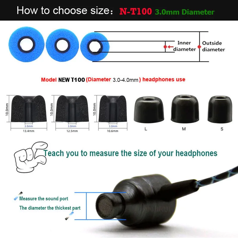 20 Cặp ANJIRUI T100 Eartips Bộ - đánh giá và giá Earphone Foam Tip