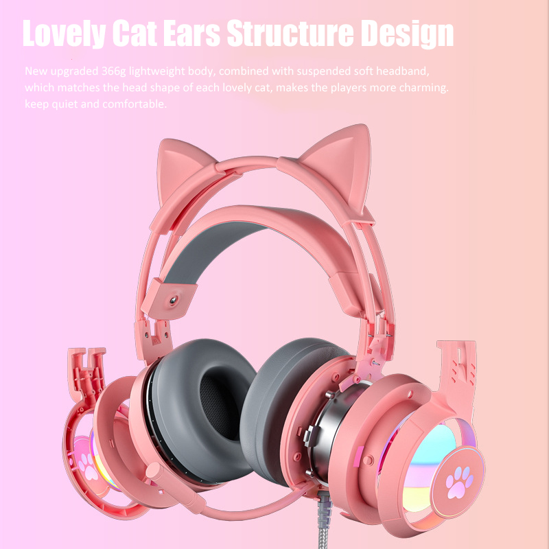 Cute Cat Ear Gaming Headphones - đánh giá và giá Gaming Headset Rgb